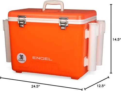 Miniatura 4 de Engel UC30 30qt a prueba de fugas, hermético, hielera de pesca con portacañas integrados, también es la lonchera de carcasa dura perfecta para Blanco