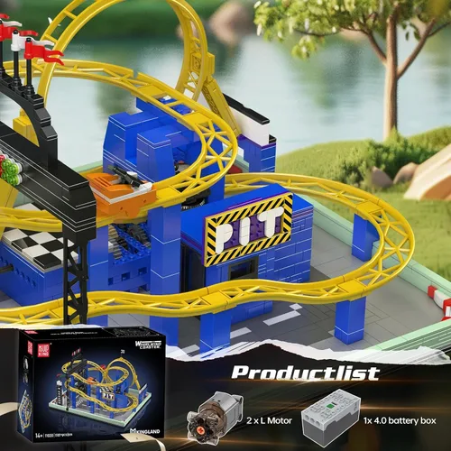Miniatura 4 de Mould King 11020 Whirlwind Coaster - Juego de construcción de montaña rusa, 1707 piezas, modelo de montaña rusa, kit de construcción motorizado