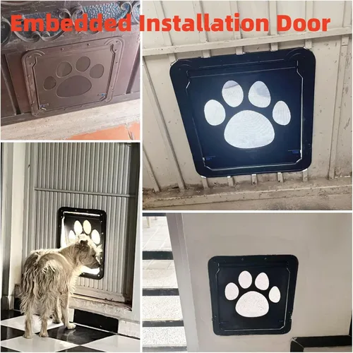 Miniatura 8 de NAMSAN Puerta mosquitera para gatos, apertura de solapa de 8 x 10 pulgadas, puerta de gato para puerta mosquitera, puerta magnética de cierre