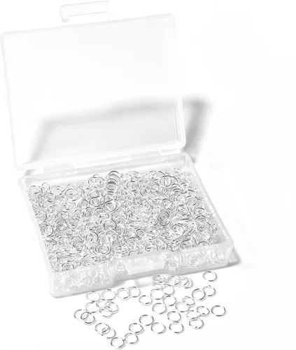 Miniatura 11 de 1600 piezas de anillos abiertos de plata para hacer joyas, juego de anillos de plata bañada en plata para joyería