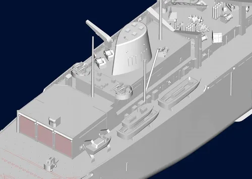 Miniatura 3 de Trumpeter 1/700 USS Sacramento AOE1 Kit de Modelo de Buque de Apoyo de Combate Rápido