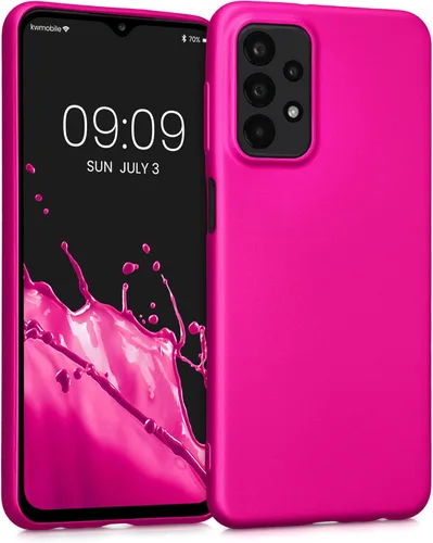 Miniatura 96 de kwmobile Funda compatible con Samsung Galaxy A23 4G / 5G - Funda de silicona TPU metálica suave y delgada - Rojo oscuro metálico