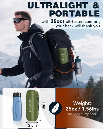 Miniatura 3 de Hikenture Colchoneta de dormir de camping con valor R 6.2, colchón ultraligero para todas las estaciones, alfombrilla de dormir compacta y aislada