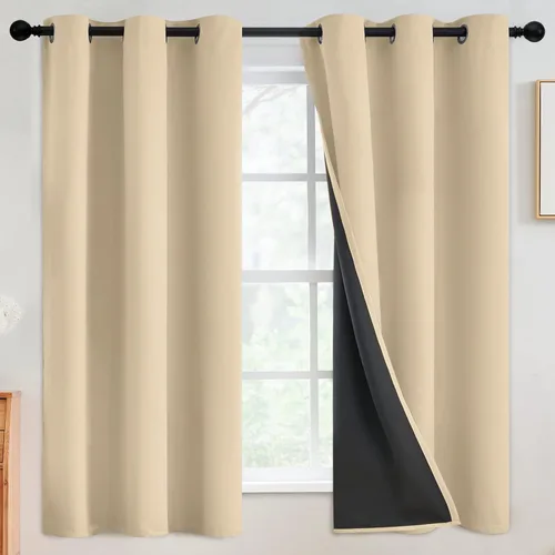 Miniatura 79 de SimpleHome - Cortinas opacas 100% para recámara, cortinas de ventana con ojales beige, con aislamiento térmico, cortinas de oscurecimiento