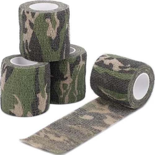 Miniatura 18 de DROK 4/10 Rollos de Cinta de Camuflaje Autoadhesiva, Vendaje de Camuflaje para Deportes al Aire Libre, Escalada, Camping, 2/3 Pulgadas x 4.5 Metros