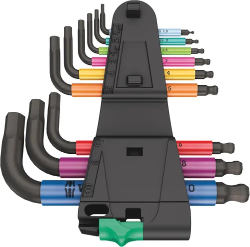 Miniatura 2 de Wera 5133164001 950/9 Hex-Plus Multicolor Juego de 2 llaves en L métricas, BlackLaser, 9 piezas