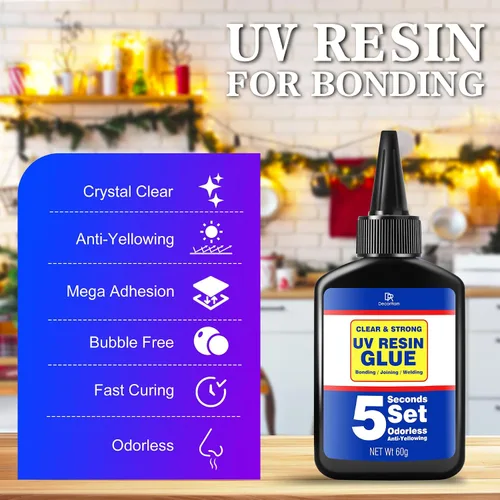 Miniatura 2 de Kit de resina UV con luz, pegamento UV de 2.16 oz para pegar y curar en cuestión de segundos – Linterna UV profesional para joyas, pegamento UV
