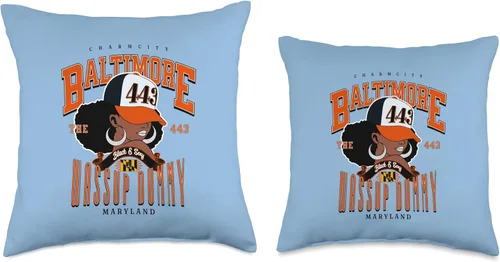 Miniatura 3 de Celebrate Baltimore with Afro Flair Throw Pillow