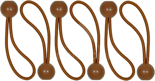 Cuerdas elásticas para toldo, 6 pulgadas, 6 piezas (1, marrón)