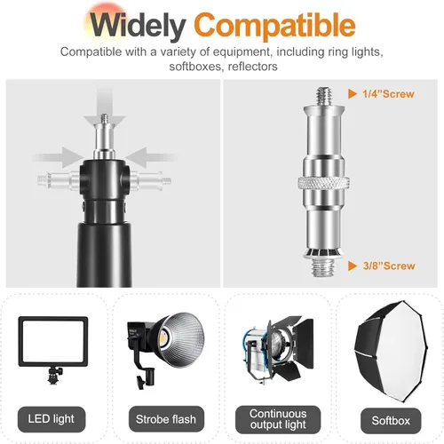 Miniatura 4 de Soporte de pared para luz de anillo, 70.8 pulgadas/70.9 in, soporte de brazo triangular de montaje en pared, rotación flexible de 180°, soporte