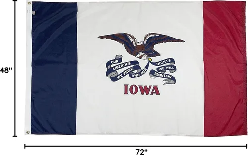 Miniatura 7 de FlagSource Bandera del estado de nailon de Iowa, fabricada en los Estados Unidos, 4 x 6 pies Iowa 4x6