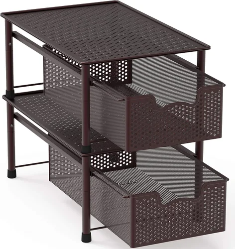 Miniatura 4 de Simple Houseware - Organizador con cajones de cesta apilables para gabinete, bronce