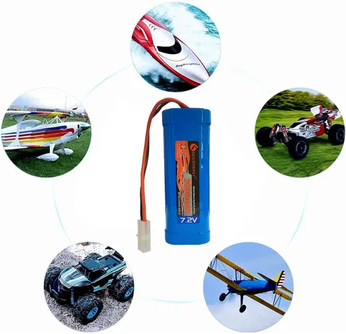 Miniatura 4 de Batería recargable Ni-Mh de 3800mAh 7.2V para tanque de barco de carreras RC (1 paquete de batería de 7.2 V 3800 mAh)