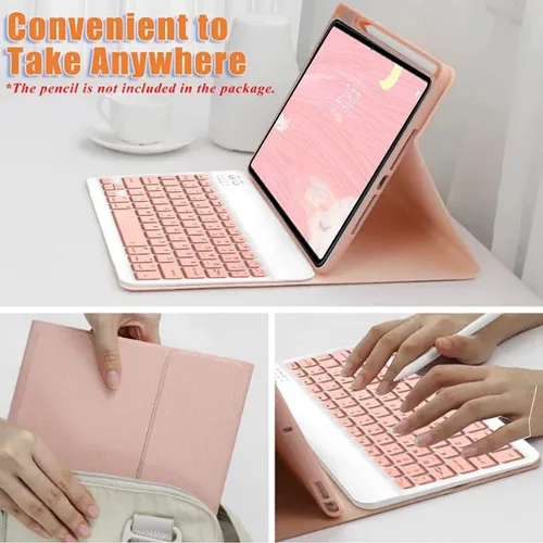 Miniatura 7 de Funda de teclado retroiluminada para Galaxy Tab A8 de 10.5 pulgadas modelo 2022 (SM-X200/X205/X207), cubierta delgada y ligera con teclado