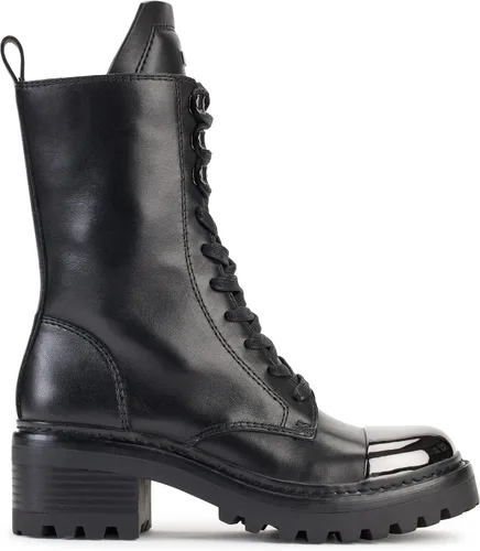 Miniatura 5 de DKNY Botas de combate de cuero suave con punta de metal para mujer