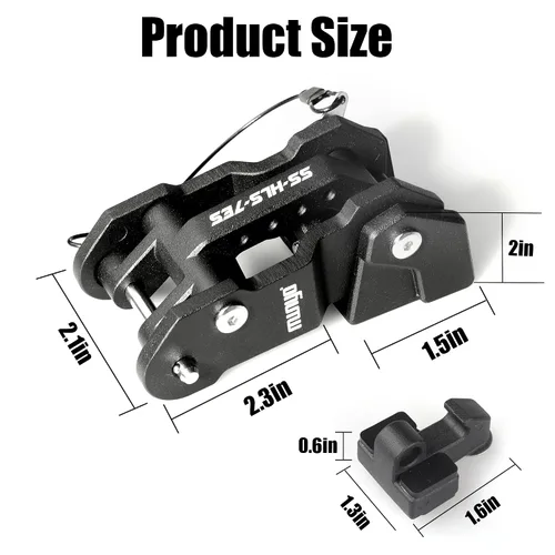 Miniatura 5 de Pestillos de capó de aluminio para reemplazar el gancho del capó para Jeep Wrangler JK/JKU 2007-2017, JL/JLU 2018+ y Jeep Gladiator 2020+ con diseño