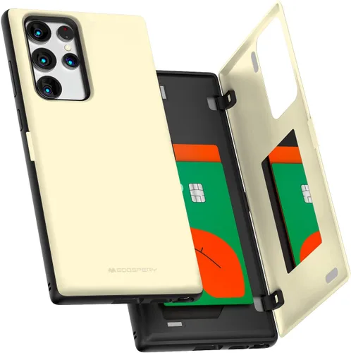 Miniatura 127 de GOOSPERY Funda tipo cartera para Samsung Galaxy S22 Ultra, [tarjetero] parachoques magnético de puerta con cierre automático, cubierta protectora
