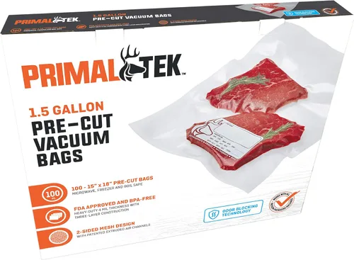 Miniatura 8 de Bolsas de vacío precortadas de 8 x 12 pulgadas, bolsas de 100 cuartos de galón para conservación de alimentos, bolsas selladoras al vacío sin BPA