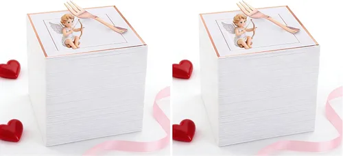 Miniatura 22 de WDF -Platos desechables para postre, 100 unidades, dorados, de 7.5 pulgadas, con 100 tenedores desechables de 7.4 pulgadas, con diseño de encaje