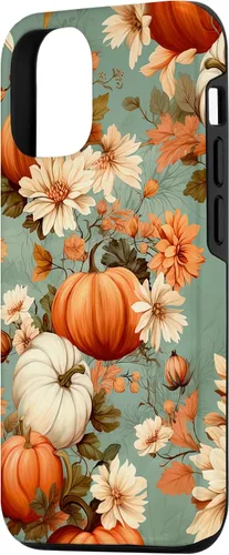 Miniatura 2 de Funda con temática de otoño para iPhone 12/12 Pro, diseño vintage de otoño con diseño de calabaza y calabaza