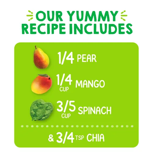 Miniatura 5 de Happy Tot Etapa orgánica 4 Super Foods Peras Mangos y espinacas + Super Chia, 4.22 onzas Bolsa (Paquete de 16) (Embalaje puede variar) Sin GMO