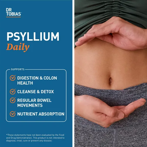 Miniatura 5 de Dr. Tobias Multivitamínico y psyllium para adultos diariamente apoya la energía, la inmunidad y los movimientos intestinales saludables con 42