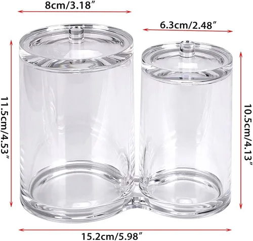 Miniatura 5 de Hipiwe Soporte para hisopos de algodón acrílico transparente Preminm Contenedor redondo de algodón almohadilla de algodón Q-tip organizador