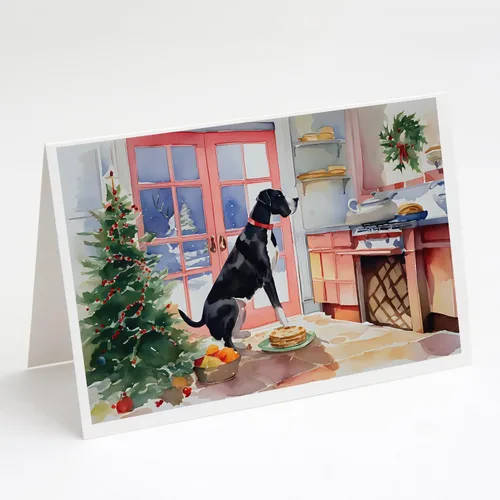 Miniatura 178 de Caroline's Treasures DAC3884GCA7P Paquete de 8 tarjetas en blanco de Navidad con galletas de husky siberiano Tarjetas de felicitación con sobres