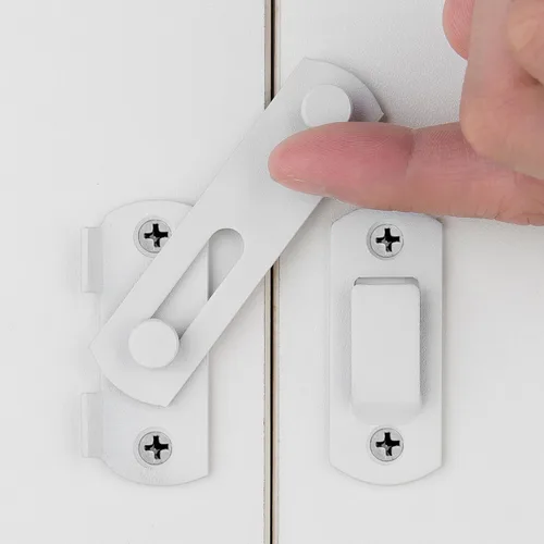 Miniatura 10 de INIRET 4 Paquetes de Pestillos para Puerta de Granero, 2.75" x 2.02" Acero Inoxidable Blanco Pestillo de Puerta Abatible de Granero, Cerradura
