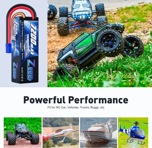 Miniatura 5 de Zeee 3S Lipo Batería 7200mAh 11.1V 80C con conector EC5 Estuche rígido Batería compatible con RC Car RC Truck RC Boat LOSI Associated Racing Hobby