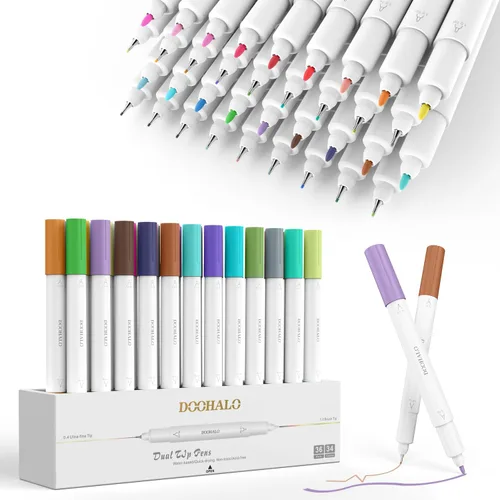 Miniatura 2 de DOOHALO Bolígrafos de punta fina para Cricut Joy/Joy Xtra - Bolígrafos de doble punta con puntas de 0.4 y 1.0, 36 paquetes por juego para escribir