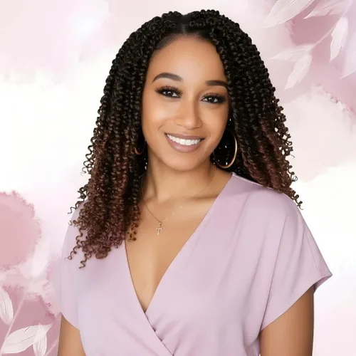 Miniatura 44 de Fulcrum Cabello Passion Twist de 6 pulgadas, 8 paquetes de cabello de ganchillo Passion Twist para mujeres negras, cabello pretrenzado de ganchillo