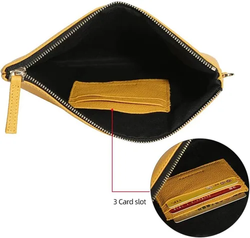 Miniatura 5 de DORIS&JACKY Bolso de mano de piel de cordero para mujer, cartera grande y suave de diseñador con correa..