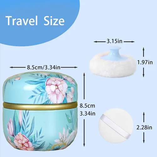 Miniatura 4 de SHIMIDO Polvo Corporal y Contenedor de Aplicador de Polvo, Contenedor Portátil de Polvo Cuerpo Vacío de 3.15" para Polvo Suelto para Bebés