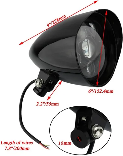 Miniatura 4 de 5 3/4 pulgadas bala delantero motocicleta brillante negro LED visera superior 0.394 in Tri Bar 5.75 "para Harley Sportster Dyna Softail Bobber