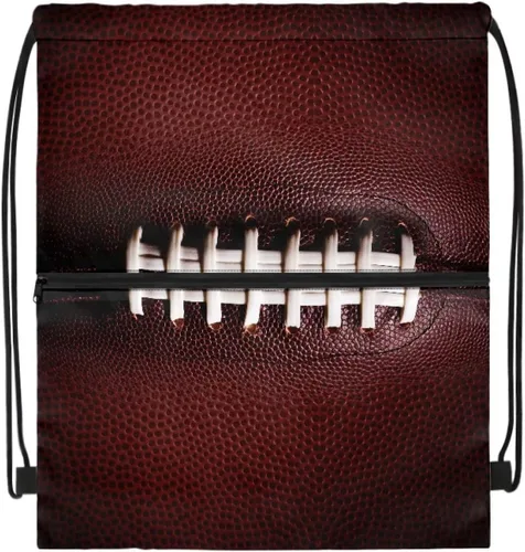 Miniatura 2 de Mochila con cordón para hombres y mujeres, bolsa de cordón para niños y niñas, con compartimento con cremallera, Fútbol, Classic
