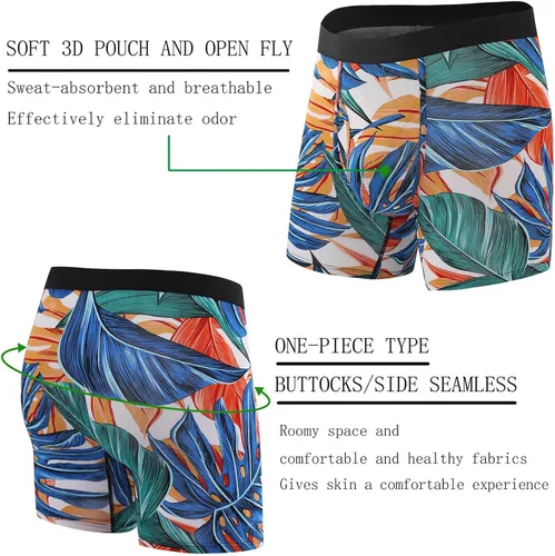 Miniatura 2 de HAVVIS Calzoncillos tipo bóxer de viscosa de bambú para hombre, ropa interior suave y cómoda para hombre, paquete múltiple