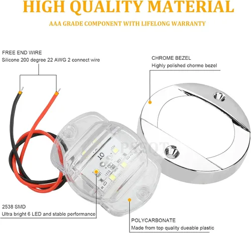 Miniatura 5 de PSEQT Luces LED marinas para cubierta de barco, popa de cortesía interior pontón ancla, luz impermeable para barcos, pesca nocturna, kayak, yate, 4