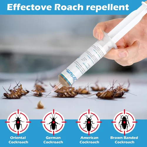 Miniatura 2 de Garsum Cebo en Gel para Cucarachas 1 Caja (4 Tubos x 30 Gramos), Exterminador de Cucarachas para Infestación Interior del Hogar y Uso Exterior