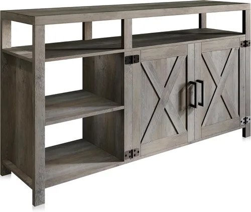 Miniatura 8 de BELLEZE Trussati - Mueble rústico de TV de 62 pulgadas, se adapta a televisores de hasta 70 pulgadas, consola central de entretenimiento