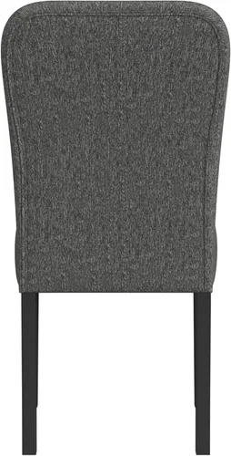 Miniatura 17 de Homepop Silla de comedor con detalles festoneados, sillas de comedor Parsons tapizadas, muebles decorativos para el hogar, tejido gris claro