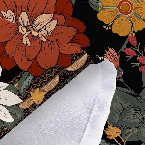 Miniatura 8 de Cortina de ducha con diseño floral retro, diseño bohemio abstracto, diseño botánico abstracto, moderno y estético, moderno de mediados de siglo