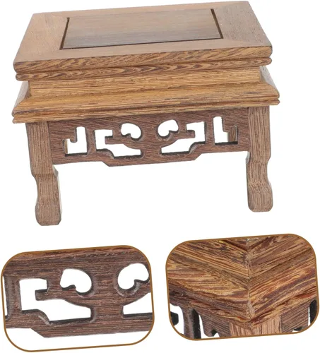 Miniatura 5 de IMIKEYA Artesanías de madera la decoración de la oficina bandejas de madera bandeja de cristal base jarrón base de tetera base de madera bonsái