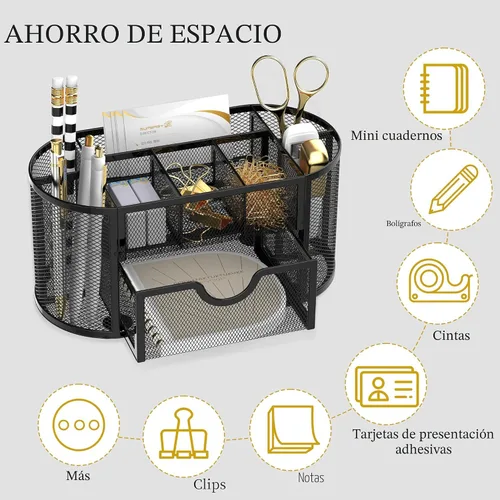 Miniatura 4 de SUPEASY Organizador de escritorio de malla, accesorios de escritorio y organizadores de espacio de trabajo con cajones, soporte para lápices