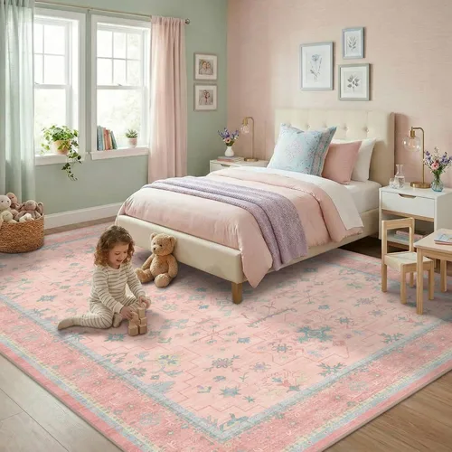 Miniatura 137 de Alfombra Boho Negra para Sala de Estar - Alfombra de Área Lavable de 10x14 Pies, Alfombras de Comedor para Debajo de la Mesa, Alfombra Suave de Pelo