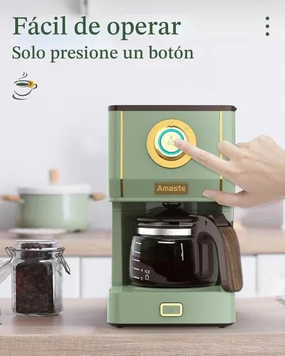 Miniatura 8 de Amaste Cafetera, Máquina de Café de Goteo Estilo Retro de 25 Oz con Jarra de Café de Vidrio con Filtro de Café Reutilizable y Tres Modos