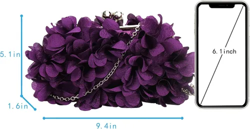 Miniatura 3 de Buddy - Bolso de mano de satén suave para mujer, con forma de rosa, para boda, fiesta