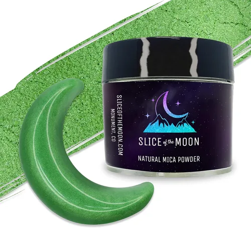 | Polvo de mica mineral natural verde manzana, 0.42 oz (12 g) | para uso personal o profesional - cosméticos, proyectos de resina epoxi, esmalte de