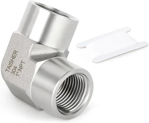 Miniatura 24 de TAISHER 2 piezas de acero inoxidable 304 cuadrado codo Barstock Street de 90 grados, tubo hembra NPT de 1/8 pulgadas a tubo hembra NPT de 1/8