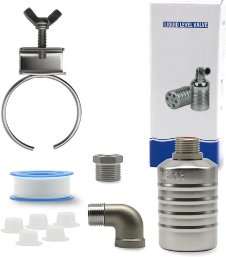 HXH - Kit de válvula de flotador de agua NPT, válvula de flotador de control de nivel de agua de apagado automático de 1/2 a 3/4 pulgadas, válvula
